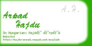 arpad hajdu business card
